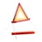 Car emergency reflective triangle sign isolated
