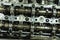 Car engine camshafts disassembled for maintenance 4