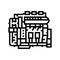 car engine car mechanic line icon  illustration