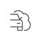 Car exhaust emission line icon