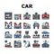 Car Factory Production Collection Icons Set Vector