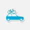 Car family roof bike icon isolated on gray background