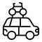 Car family roof bike icon, outline style