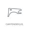 car fender (US, Canadian) linear icon. Modern outline car fender