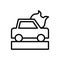 Car, fire icon. Simple line, outline vector elements of firefighters icons for ui and ux, website or mobile application