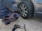 Car flat tire change replace on the road problem emergency