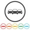 Car Fleet icon. Set icons in color circle buttons