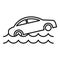 Car flood icon, outline style