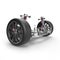 Car front suspension with disc brake on white. 3D illustration