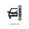 Car front view beside a traffic meter icon on white background. Simple element illustration from mechanicons concept