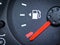 Car Fuel Gauge Showing Empty