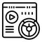 Car gameplay icon outline vector. Arcade button