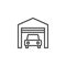 Car garage outline icon