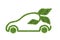 car of green leaves on white background. eco car concept. The concept of reducing CO2 emissions from vehicles.symbolising the