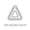 car hazard lights linear icon. Modern outline car hazard lights