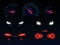 Car headlights and dashboard scales vector set