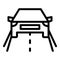 Car on highway icon outline vector. Road drive