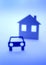 Car And House Insurance Abstract Silhouette