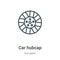 Car hubcap outline vector icon. Thin line black car hubcap icon, flat vector simple element illustration from editable car parts