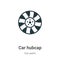 Car hubcap vector icon on white background. Flat vector car hubcap icon symbol sign from modern car parts collection for mobile