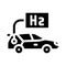 car hydrogen transport glyph icon vector illustration