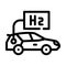 car hydrogen transport line icon vector illustration