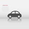 Car icon in flat style. Automobile vehicle vector illustration on white isolated background. Sedan business concept