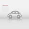 Car icon in flat style. Automobile vehicle vector illustration on white isolated background. Sedan business concept