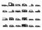 Car icons. Pictograms of black transport truck suv minivan vector silhouettes isolated