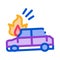 Car ignition icon vector outline illustration