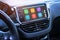 Car infotainment board display with apps. Modern car interior