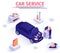 Car Inspection Service Vector Isometric Banner