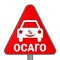 Car insurance CTP - Compulsory Third Party Insurance OSAGO in Russian language. Road sign. Translation text: `Compulsory Third