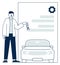Car insurance. Driver risk protection contract icon