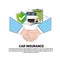 Car Insurance Service Concept Handshake Icon Auto Protection Security Banner