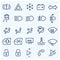 Car interface thin line icons set