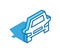 Car isometric icon. Transportation service, car sharing, taxi 3D line style symbol.