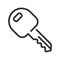 Car key outline icon. Alarm system chain Vector illustration