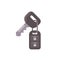 Car key with remote alarm control flat icon