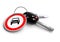 Car keys with car icon keyring. Concept for car ownership.