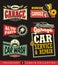 Car labels, signs, emblems, logos and stickers collection