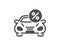 Car leasing percent icon. Transport loan sign. Vector