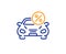 Car leasing percent line icon. Transport loan sign. Vector
