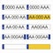 Car license plates of some countries of the european community