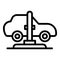 Car lift service icon, outline style