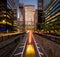 Car light trails, Park Avenue South, New York City