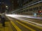 Car Light Trails at Street Crossing