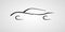 Car line drawing,elegant and stylish sign for automotive business