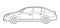 Car line drawing. Sedan transportation vehicle. Outline side view.