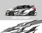 Car livery design vector. Graphic abstract stripe racing background designs for vehicle, race car, rally, adventure.
